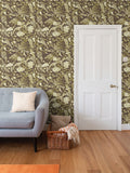 Averly Brown, Gold and Ivory Wallpaper