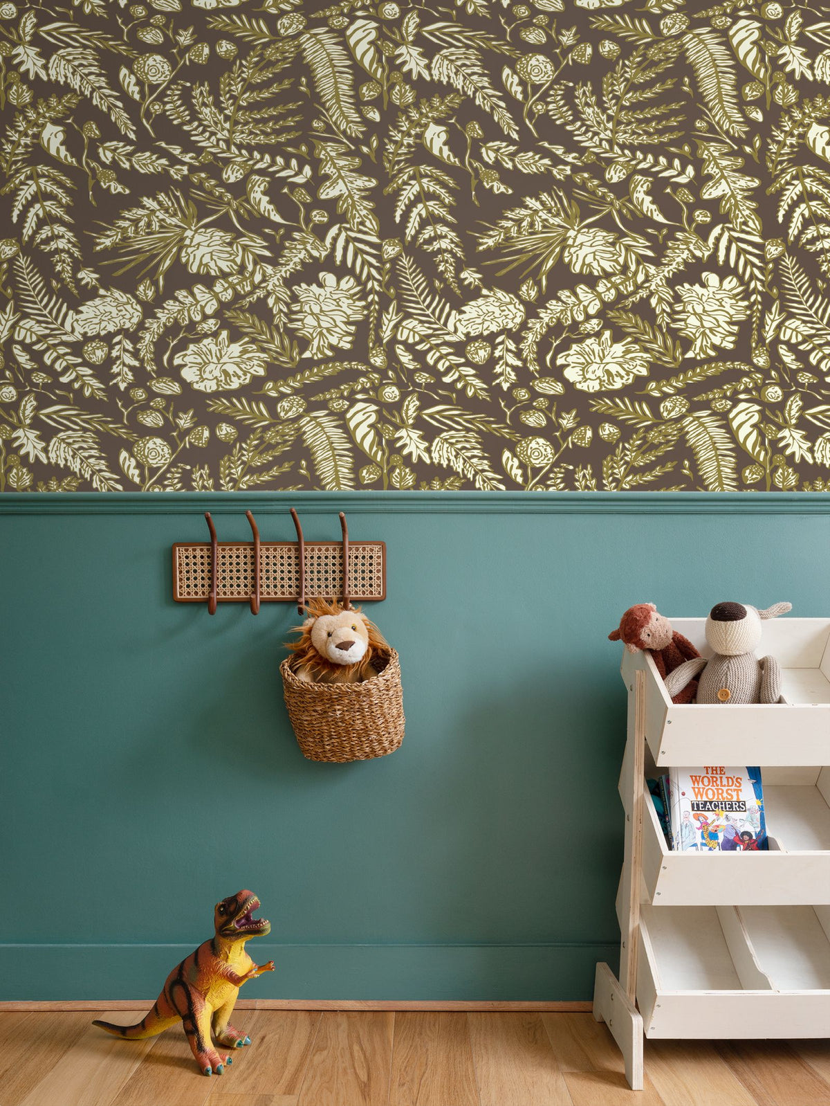 Averly Brown, Gold and Ivory Wallpaper
