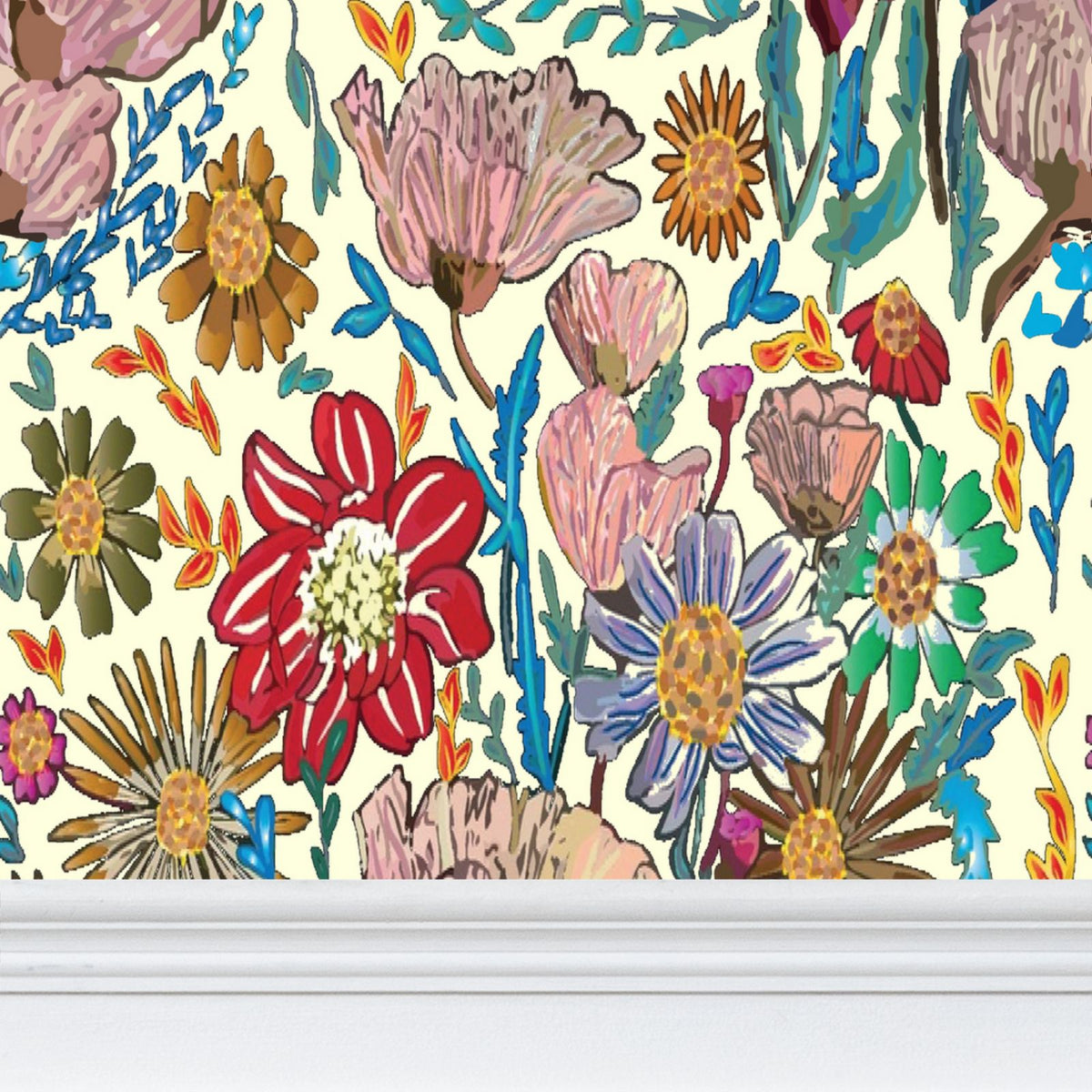 Poppy Ivory Wallpaper