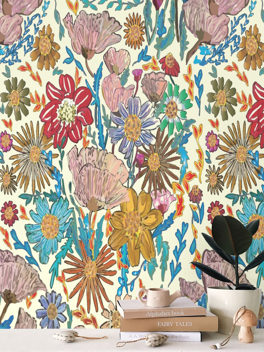 Poppy Ivory Wallpaper