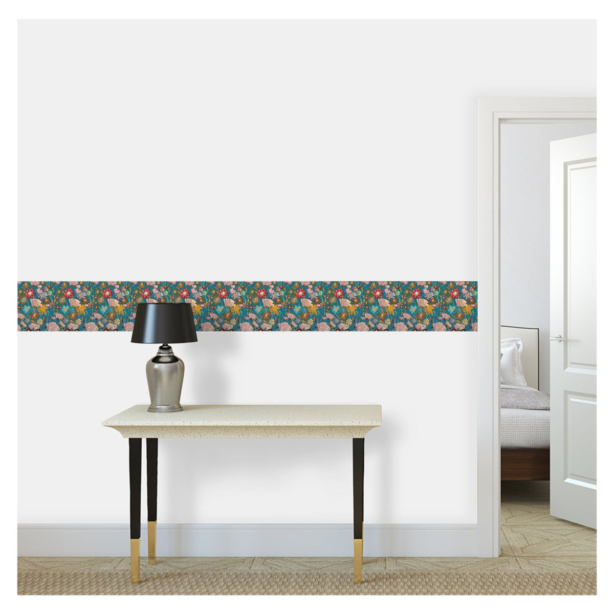 Poppy Teal Wallpaper Border