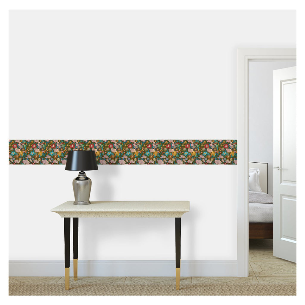Poppy Green Wallpaper Border