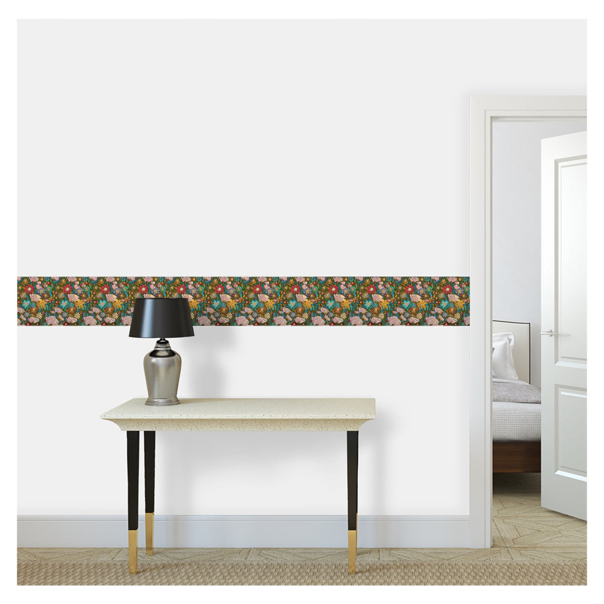 Poppy Green Wallpaper Border