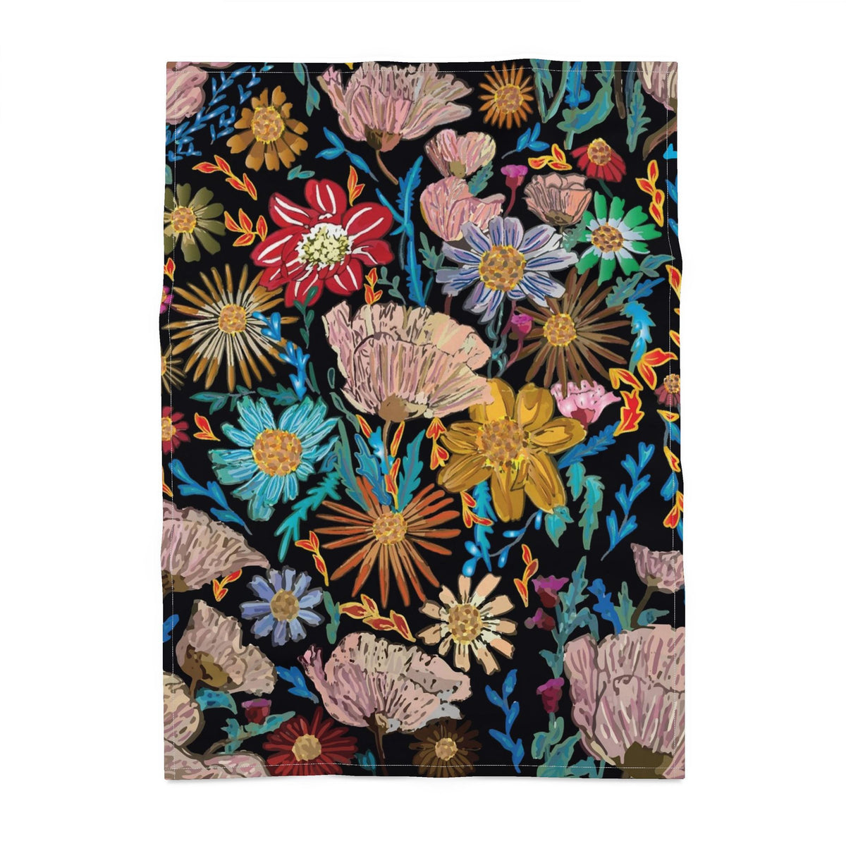 Black Poppy Tea Towel