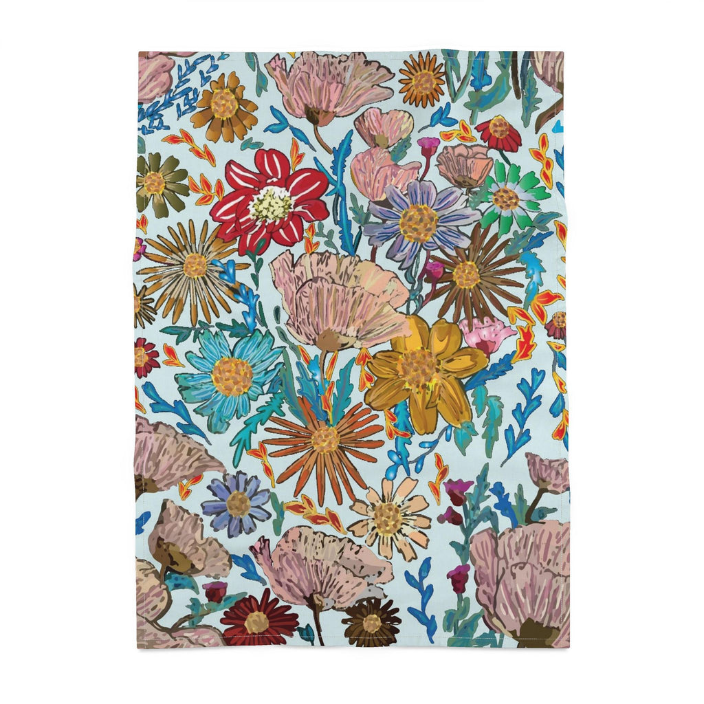 Poppy Frosted Blue Tea Towel