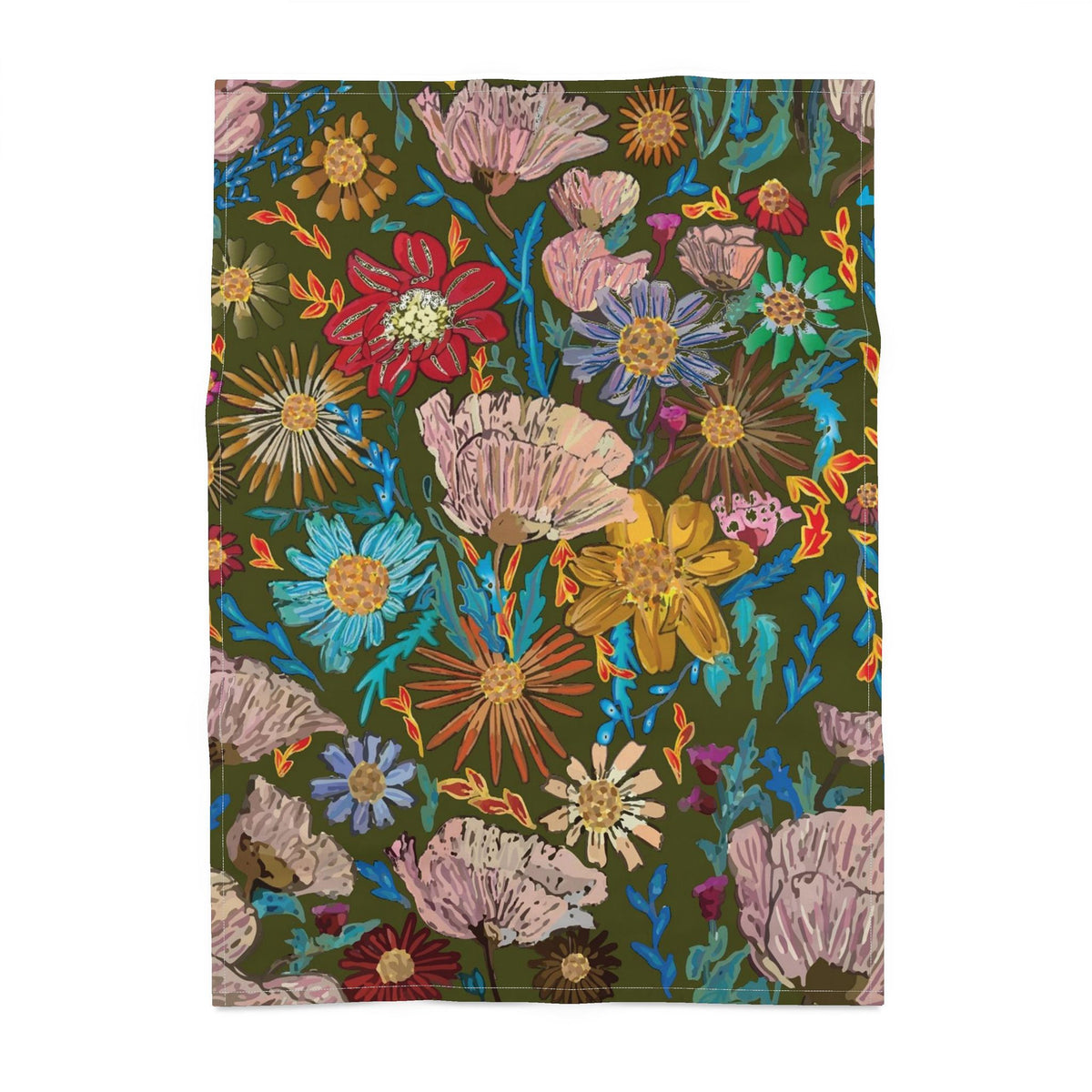 Poppy Green Tea Towel