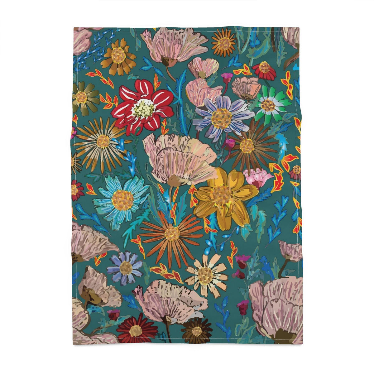 Poppy Teal Tea Towel