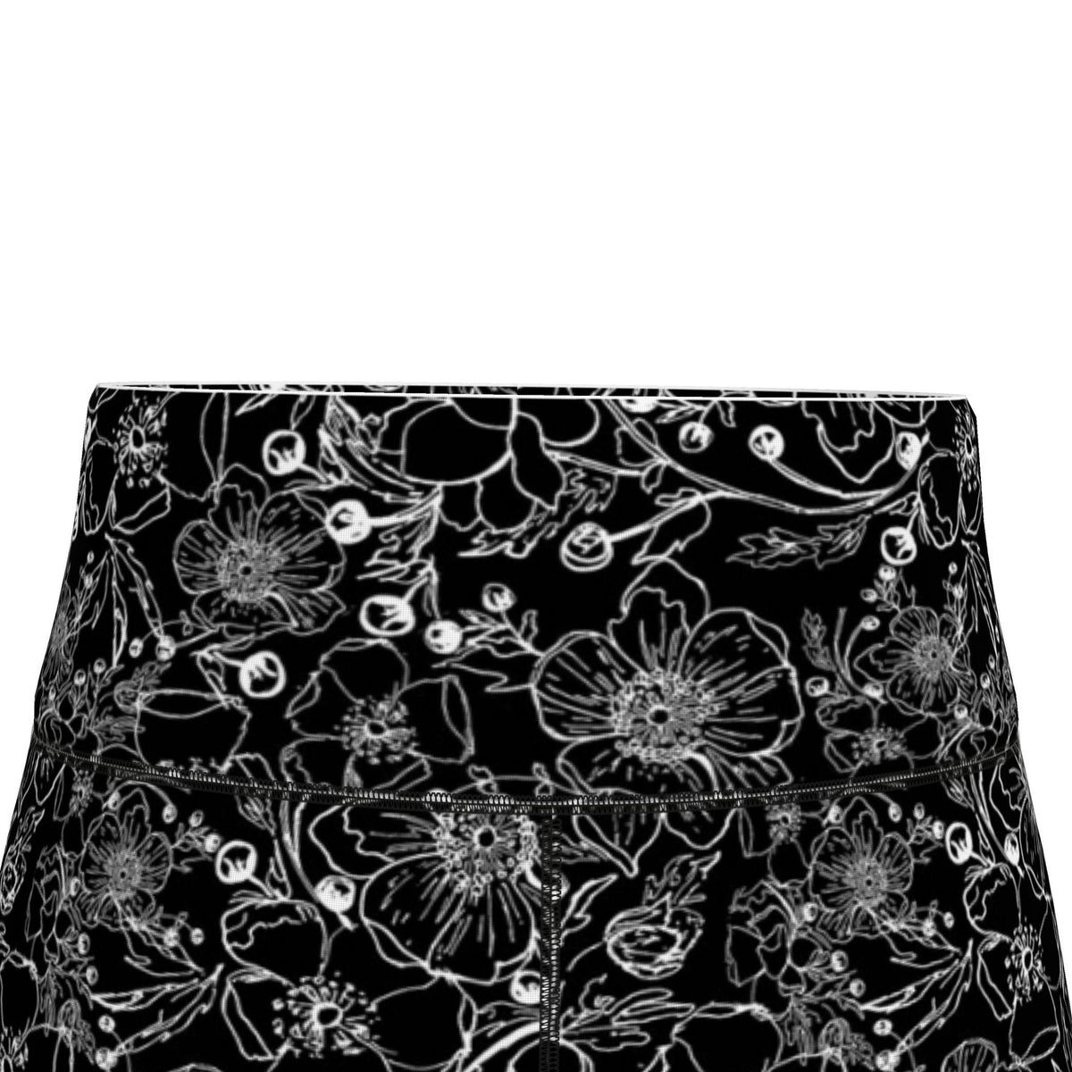 Fleur- Black & White Sports Leggings