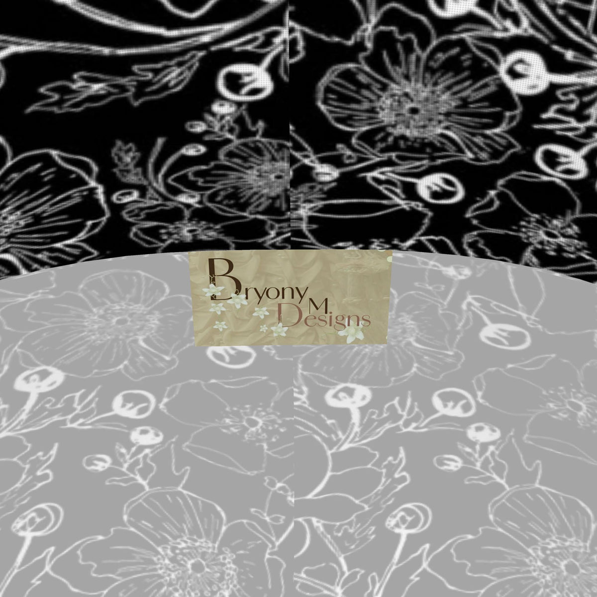 Fleur- Black & White Sports Leggings