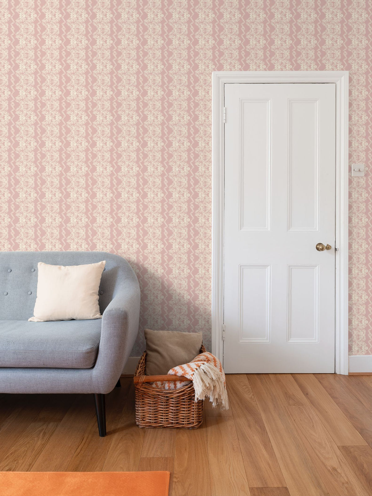 Clara- blush lace Repeat Pattern Wallpaper