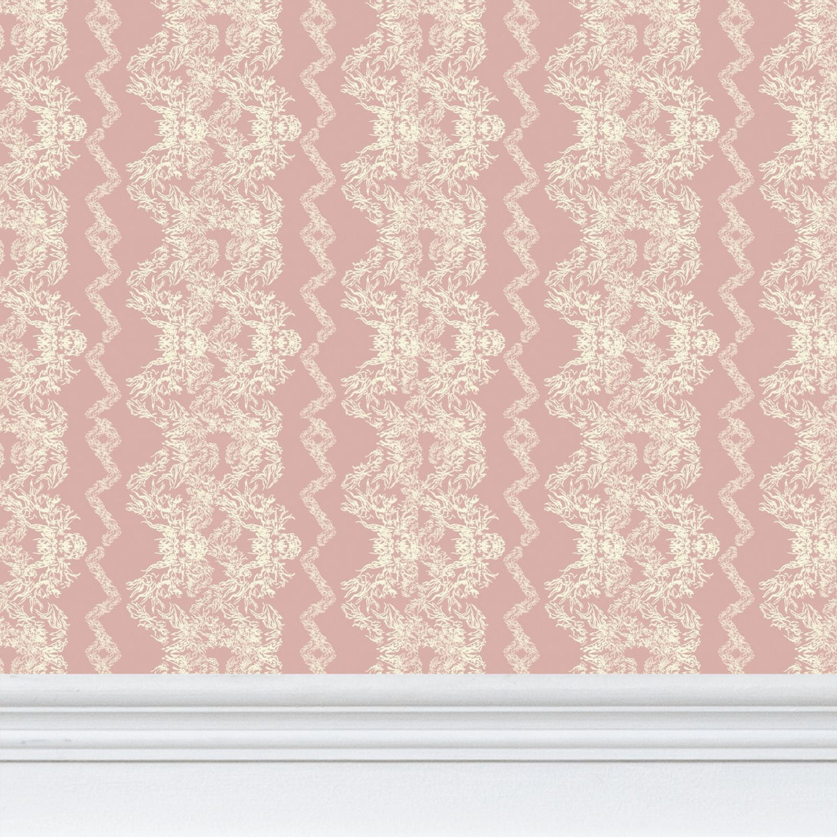 Clara- blush lace Repeat Pattern Wallpaper