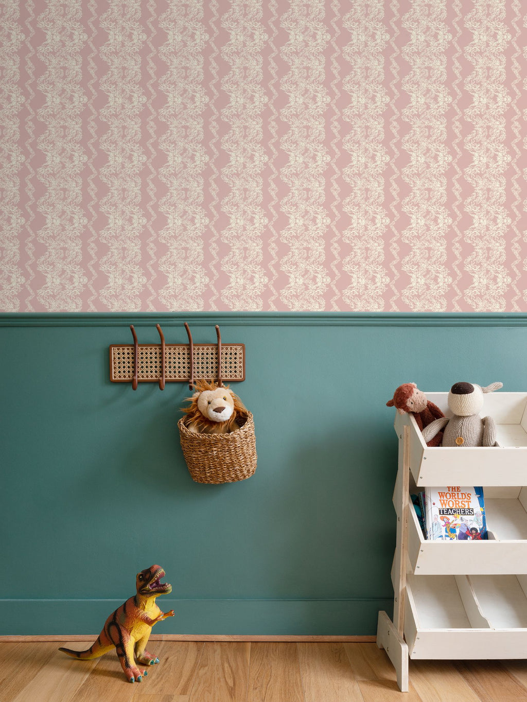 Clara- blush lace Repeat Pattern Wallpaper